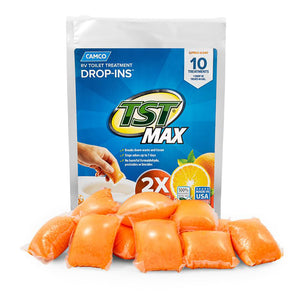 Camco TST MAX Orange RV Toilet Treatment Drop-Ins *10-Pack [41178] - BuoyMart.com  Accessories Camco