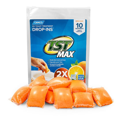 Camco TST MAX Orange RV Toilet Treatment Drop-Ins *10-Pack [41178] - BuoyMart.com  Accessories Camco