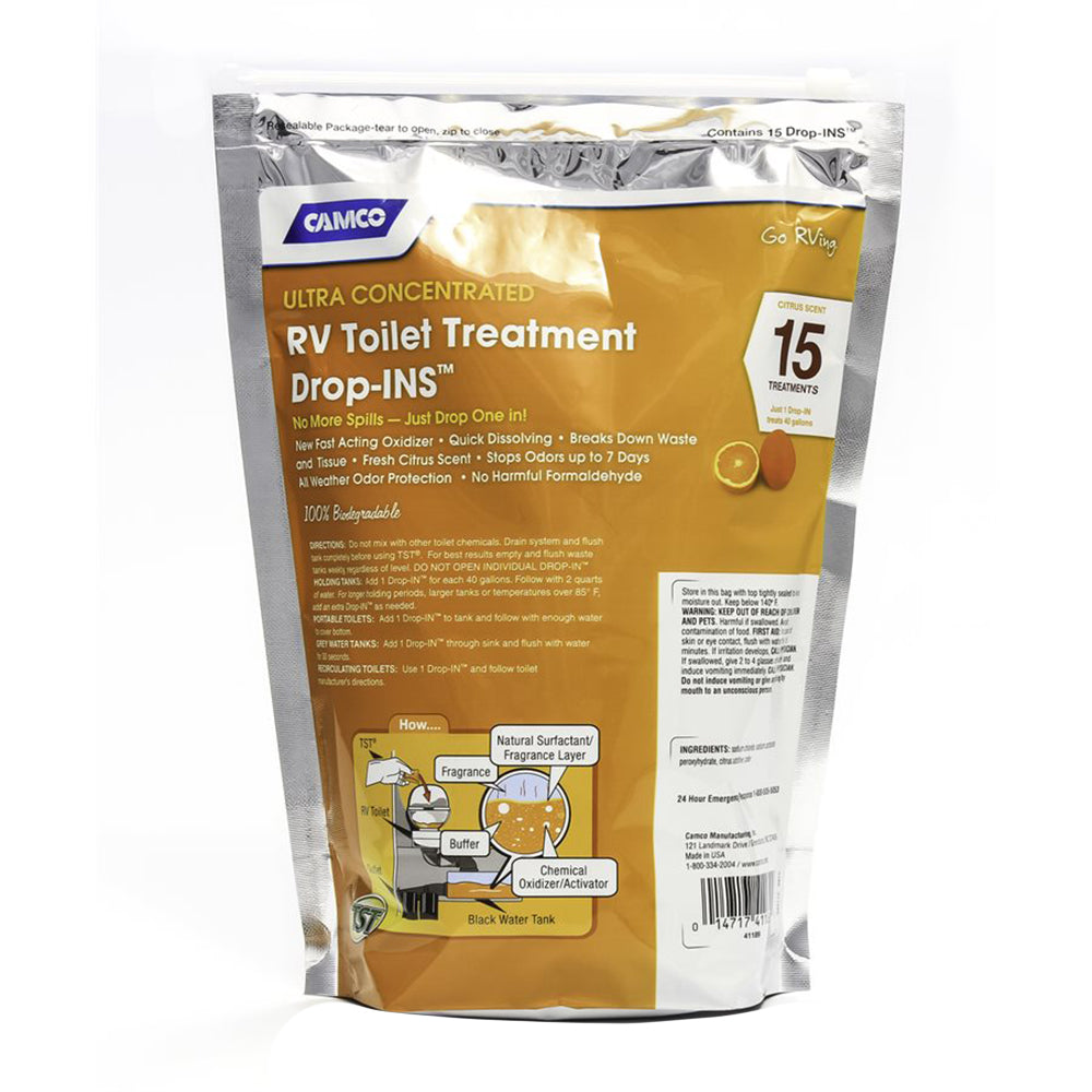 Camco TST Orange RV Toilet Treatment Drop-Ins *15-Pack [41189] - BuoyMart.com  Accessories Camco