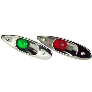 Whitecap Flush Mount LED Sidelights - 304 Stainless Steel - Pair [S-0918LED] - BuoyMart.com  Navigation Lights Whitecap