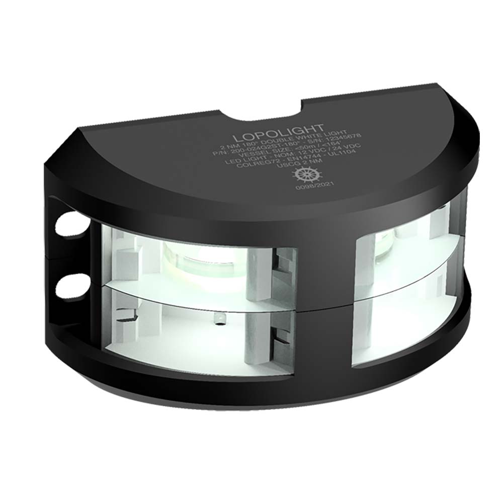 Lopolight Series 200-024 - Double Stacked Navigation Light - 2NM - Vertical Mount - White - Black Housing [200-024G2ST-B] - BuoyMart.com  Navigation Lights Lopolight