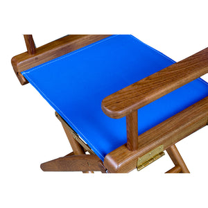 Whitecap Directors Chair w/Blue Seat Covers - Teak [60041] - BuoyMart.com  Teak Whitecap