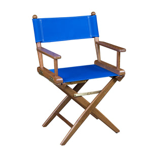 Whitecap Directors Chair w/Blue Seat Covers - Teak [60041] - BuoyMart.com  Teak Whitecap
