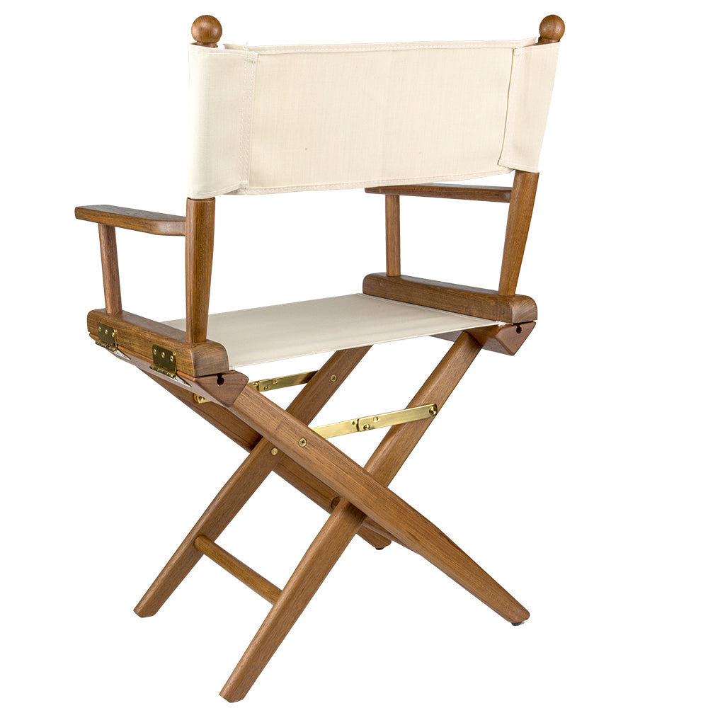 Whitecap Directors Chair w/Natural Seat Covers - Teak [60044] - BuoyMart.com  Teak Whitecap