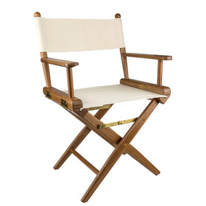 Whitecap Directors Chair w/Natural Seat Covers - Teak [60044] - BuoyMart.com  Teak Whitecap