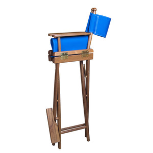 Whitecap Captains Chair w/Blue Seat Covers - Teak [60045] - BuoyMart.com  Teak Whitecap
