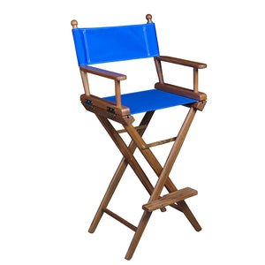 Whitecap Captains Chair w/Blue Seat Covers - Teak [60045] - BuoyMart.com  Teak Whitecap