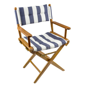 Whitecap Directors Chair w/Navy  White Cushion - Teak [61040] - BuoyMart.com  Teak Whitecap