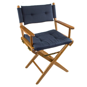 Whitecap Directors Chair w/Navy Cushion - Teak [61042] - BuoyMart.com  Teak Whitecap