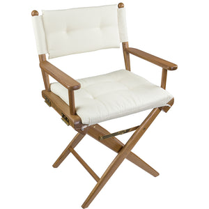 Whitecap Directors Chair w/Cream Cushion - Teak [61043] - BuoyMart.com  Teak Whitecap