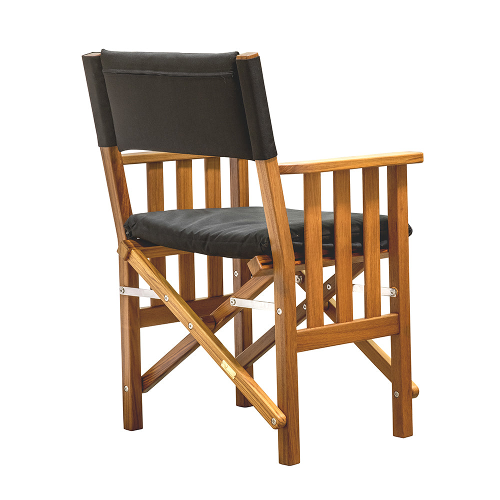 Whitecap Directors Chair II w/Black Cushion - Teak [61051] - BuoyMart.com  Teak Whitecap