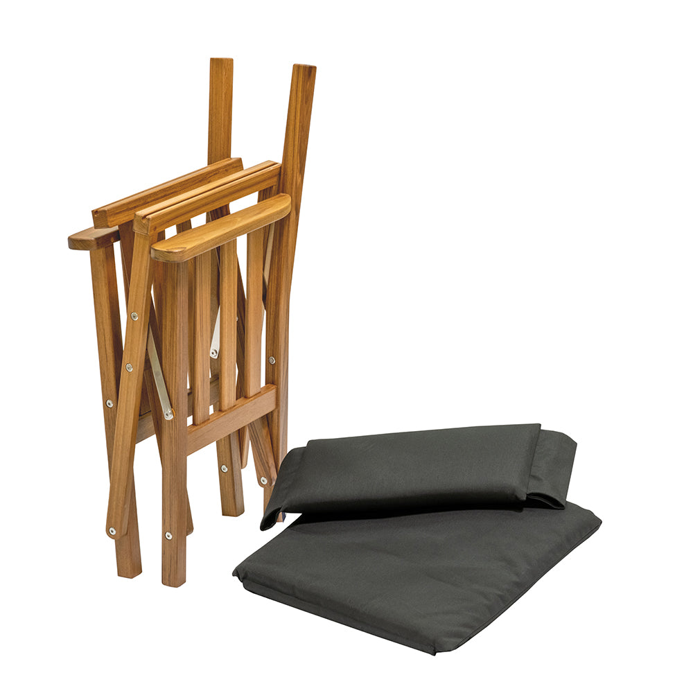Whitecap Directors Chair II w/Black Cushion - Teak [61051] - BuoyMart.com  Teak Whitecap