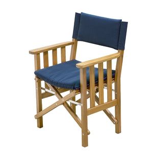 Whitecap Directors Chair II w/Navy Cushion - Teak [61052] - BuoyMart.com  Teak Whitecap