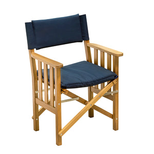 Whitecap Directors Chair II w/Navy Cushion - Teak [61052] - BuoyMart.com  Teak Whitecap