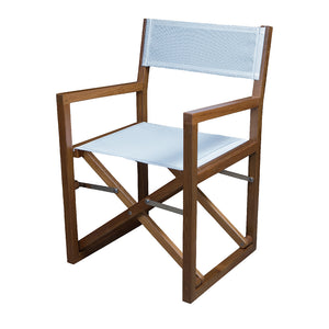 Whitecap Directors Chair w/White Batyline Fabric - Teak [63061] - BuoyMart.com  Teak Whitecap