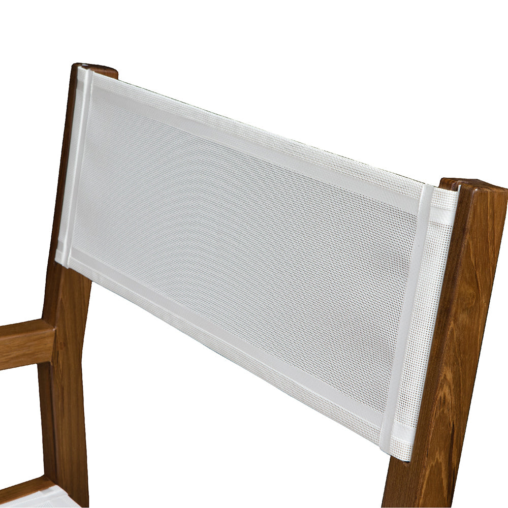 Whitecap Directors Chair w/White Batyline Fabric - Teak [63061] - BuoyMart.com  Teak Whitecap