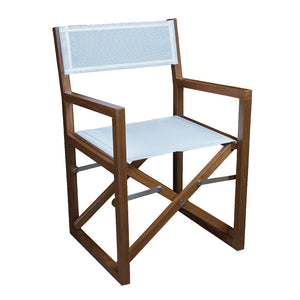 Whitecap Directors Chair w/White Batyline Fabric - Teak [63061] - BuoyMart.com  Teak Whitecap