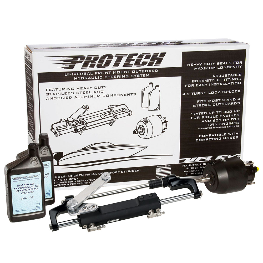 Uflex PROTECH 1.1 Front Mount OB Hydraulic System - Includes UP28 FM Helm, Oil  UC128-TS/1 Cylinder - No Hoses [PROTECH 1.1] - BuoyMart.com  Steering Systems Uflex USA
