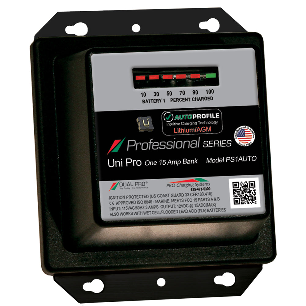 Dual Pro PS1 Auto 15A - 1-Bank Lithium/AGM Battery Charger [PS1AUTO] - BuoyMart.com  Battery Chargers Dual Pro