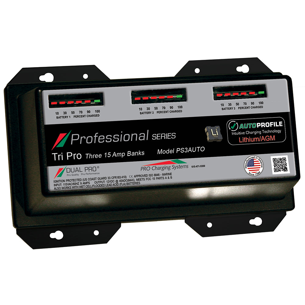 Dual Pro PS3 Auto 15A - 3-Bank Lithium/AGM Battery Charger [PS3AUTO] - BuoyMart.com  Battery Chargers Dual Pro