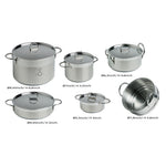 Marine Business Kitchen Cookware Pan Set Self-Containing - Stainless Steel - Set of 8 [20001] Marine Business