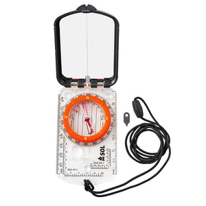 S.O.L. Survive Outdoors Longer Sighting Compass w/Mirror [0140-0030] SOL Survive Outdoors Longer