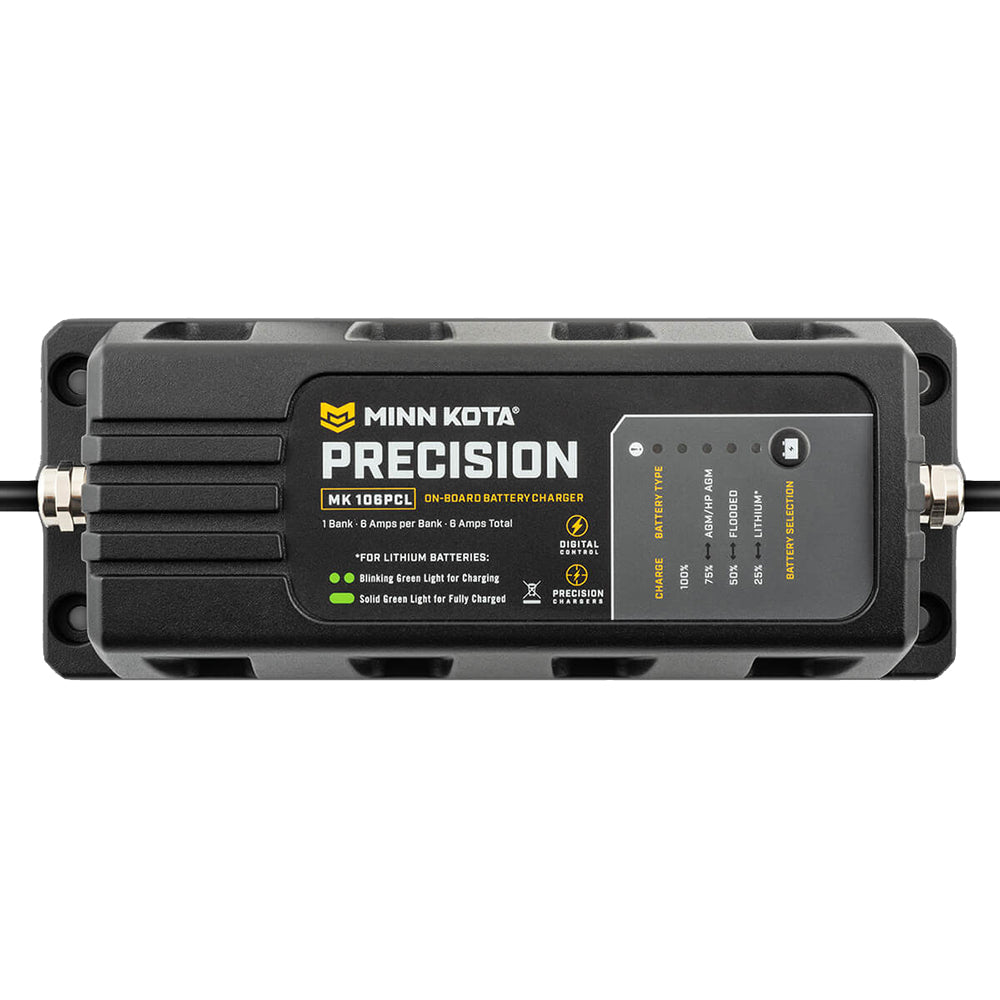 Minn Kota On-Board Precision Charger MK-106 PCL 1 Bank x 6 AMP LI Optimized Charger [1831061] - BuoyMart.com  Battery Chargers Minn Kota