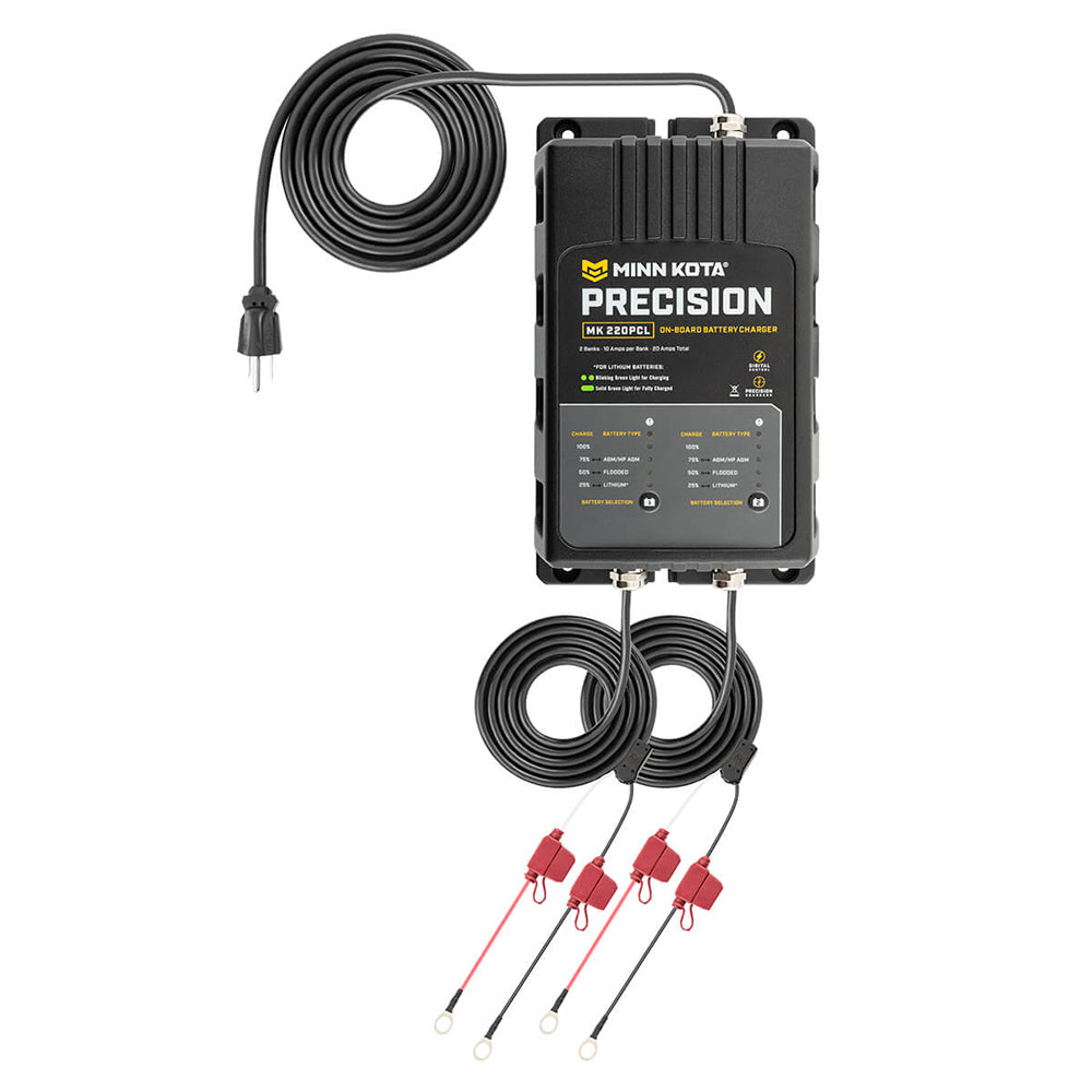 Minn Kota On-Board Precision Charger MK-220 PCL 2 Bank x 10 AMP LI Optimized Charger [1832201] - BuoyMart.com  Battery Chargers Minn Kota