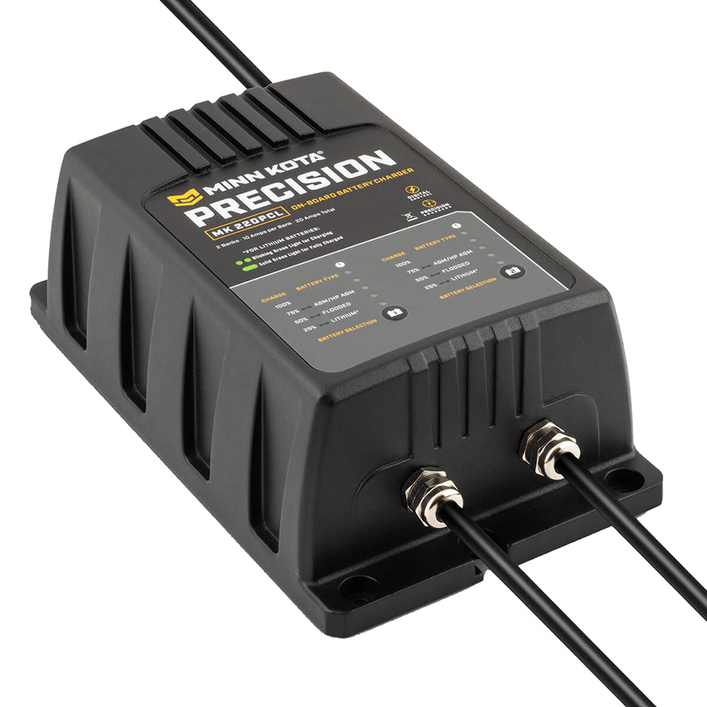Minn Kota On-Board Precision Charger MK-220 PCL 2 Bank x 10 AMP LI Optimized Charger [1832201] - BuoyMart.com  Battery Chargers Minn Kota