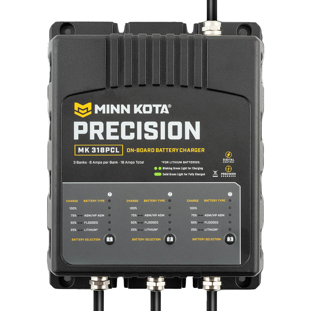 Minn Kota On-Board Precision Charger MK-318 PCL 3 Bank x 6 AMP LI Optimized Charger [1833181] - BuoyMart.com  Battery Chargers Minn Kota