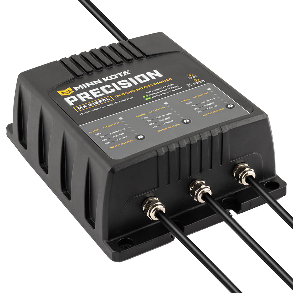 Minn Kota On-Board Precision Charger MK-318 PCL 3 Bank x 6 AMP LI Optimized Charger [1833181] - BuoyMart.com  Battery Chargers Minn Kota