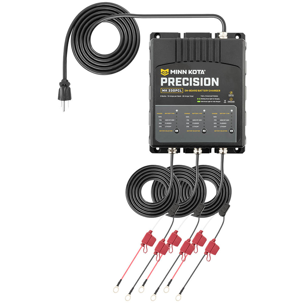 Minn Kota On-Board Precision Charger MK-330 PCL 3 Bank x 10 AMP LI Optimized Charger [1833301] Minn Kota