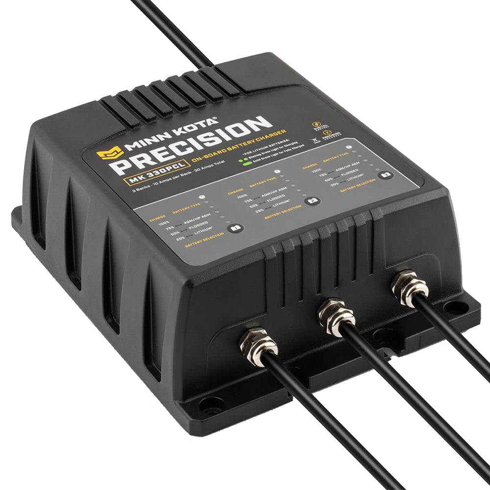 Minn Kota On-Board Precision Charger MK-330 PCL 3 Bank x 10 AMP LI Optimized Charger [1833301] Minn Kota