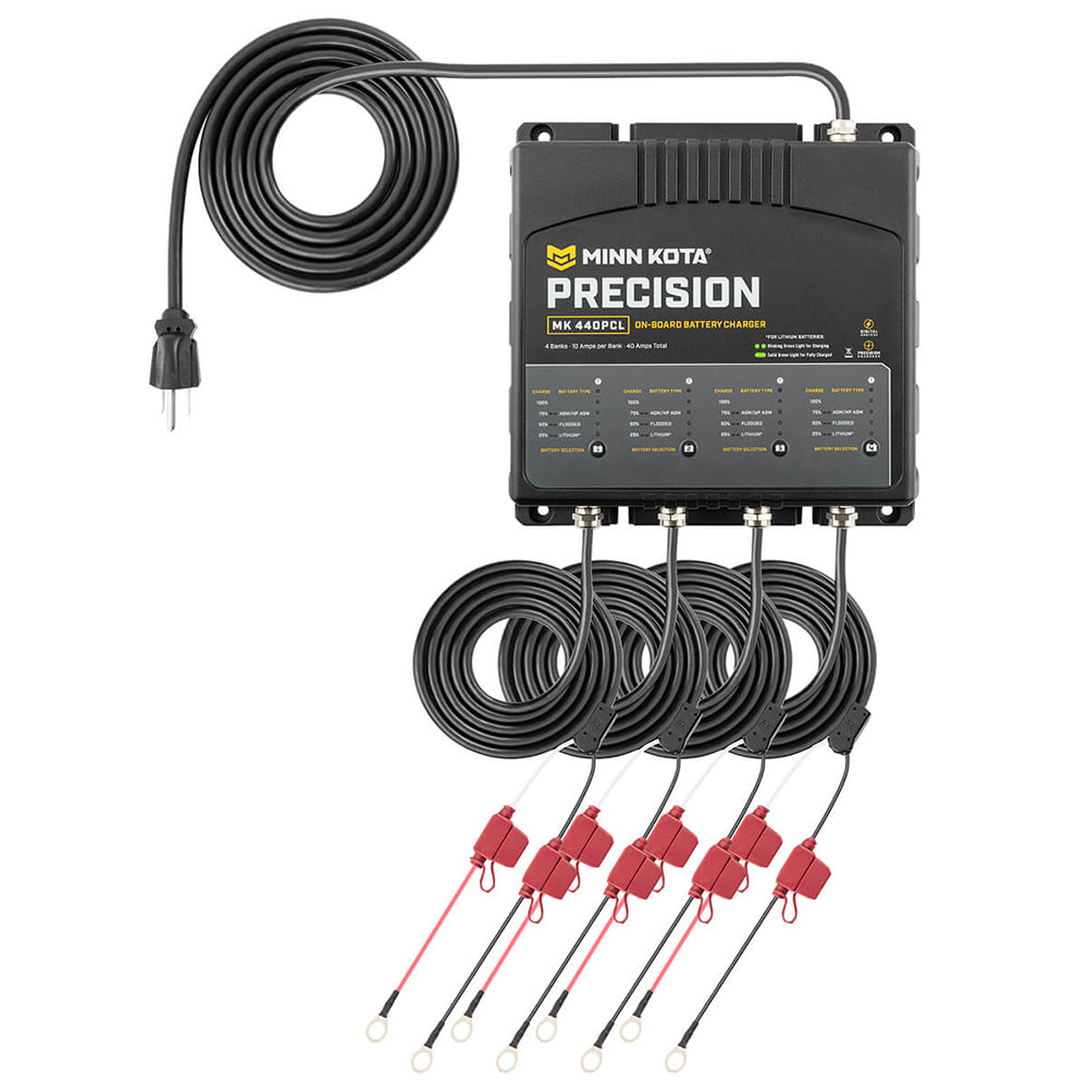Minn Kota On-Board Precision Charger MK-440 PCL 4 Bank x 10 AMP LI Optimized Charger [1834401] - BuoyMart.com  Battery Chargers Minn Kota