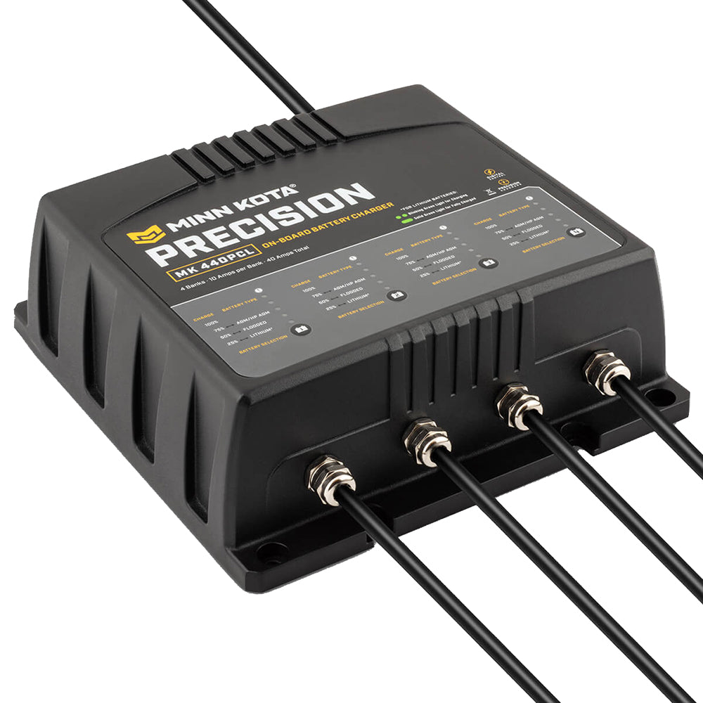 Minn Kota On-Board Precision Charger MK-440 PCL 4 Bank x 10 AMP LI Optimized Charger [1834401] - BuoyMart.com  Battery Chargers Minn Kota