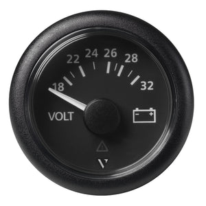 Veratron 52mm (2-1/16") Viewline Voltmeter 18-32V - Black Dial  Bezel [A2C59512458] - BuoyMart.com  Gauges Veratron