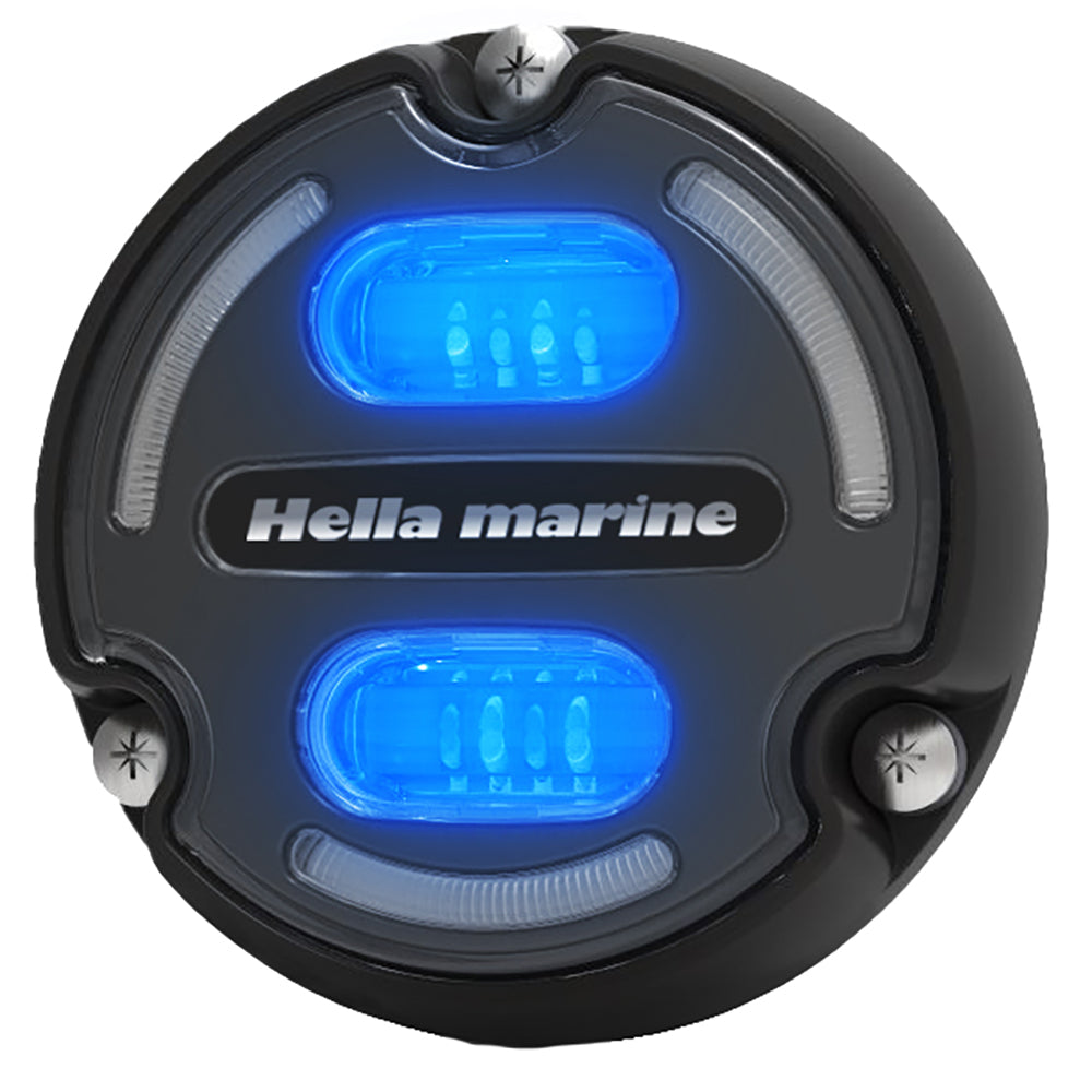 Hella Marine Apelo A2 Blue White Underwater Light - 3000 Lumens - Black Housing - Charcoal Lens w/Edge Light [016147-001] - BuoyMart.com  Underwater Lighting Hella Marine