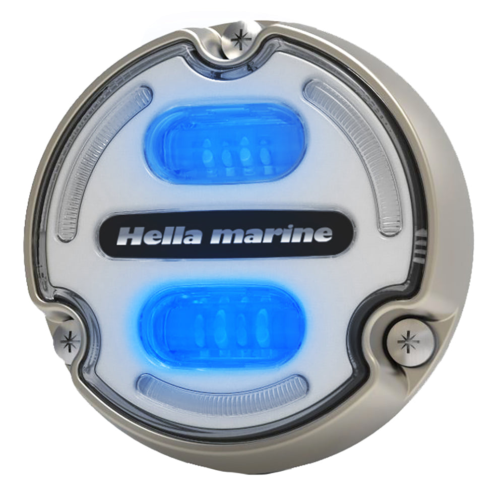 Hella Marine Apelo A2 Blue White Underwater Light - 3000 Lumens - Bronze Housing - White Lens w/Edge Light [016147-101] - BuoyMart.com  Underwater Lighting Hella Marine