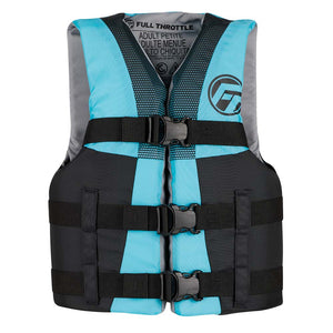 Full Throttle Teen Nylon Life Jacket - Aqua/Black [112200-505-010-22] - BuoyMart.com  Life Vests Full Throttle