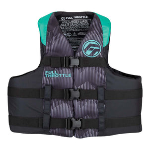 Full Throttle Adult Nylon Life Jacket - L/XL - Aqua/Black [112200-505-050-22] - BuoyMart.com  Life Vests Full Throttle