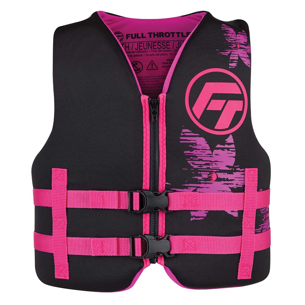 Full Throttle Youth Rapid-Dry Life Jacket - Pink/Black [142100-105-002-22] Full Throttle