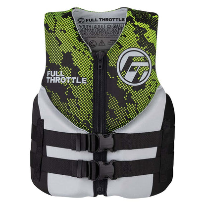 Full Throttle Junior Hinged Neoprene Life Jacket - Green [142400-400-009-22] - BuoyMart.com  Life Vests Full Throttle