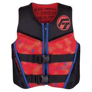 Full Throttle Youth Rapid-Dry Flex-Back Life Jacket - Red/Black [142500-100-002-22] - BuoyMart.com  Life Vests Full Throttle