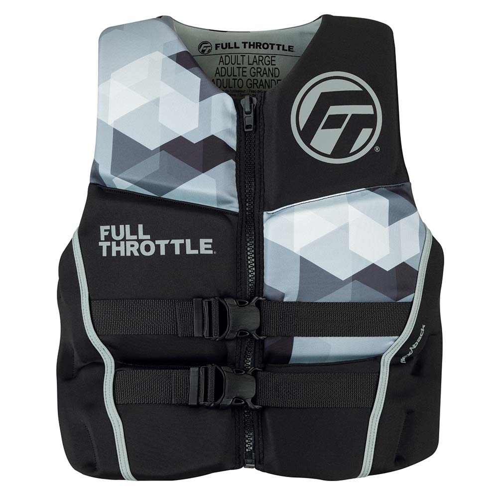 Full Throttle Mens Rapid-Dry Flex-Back Life Jacket - XL - Black/Grey [142500-701-050-22] - BuoyMart.com  Life Vests Full Throttle