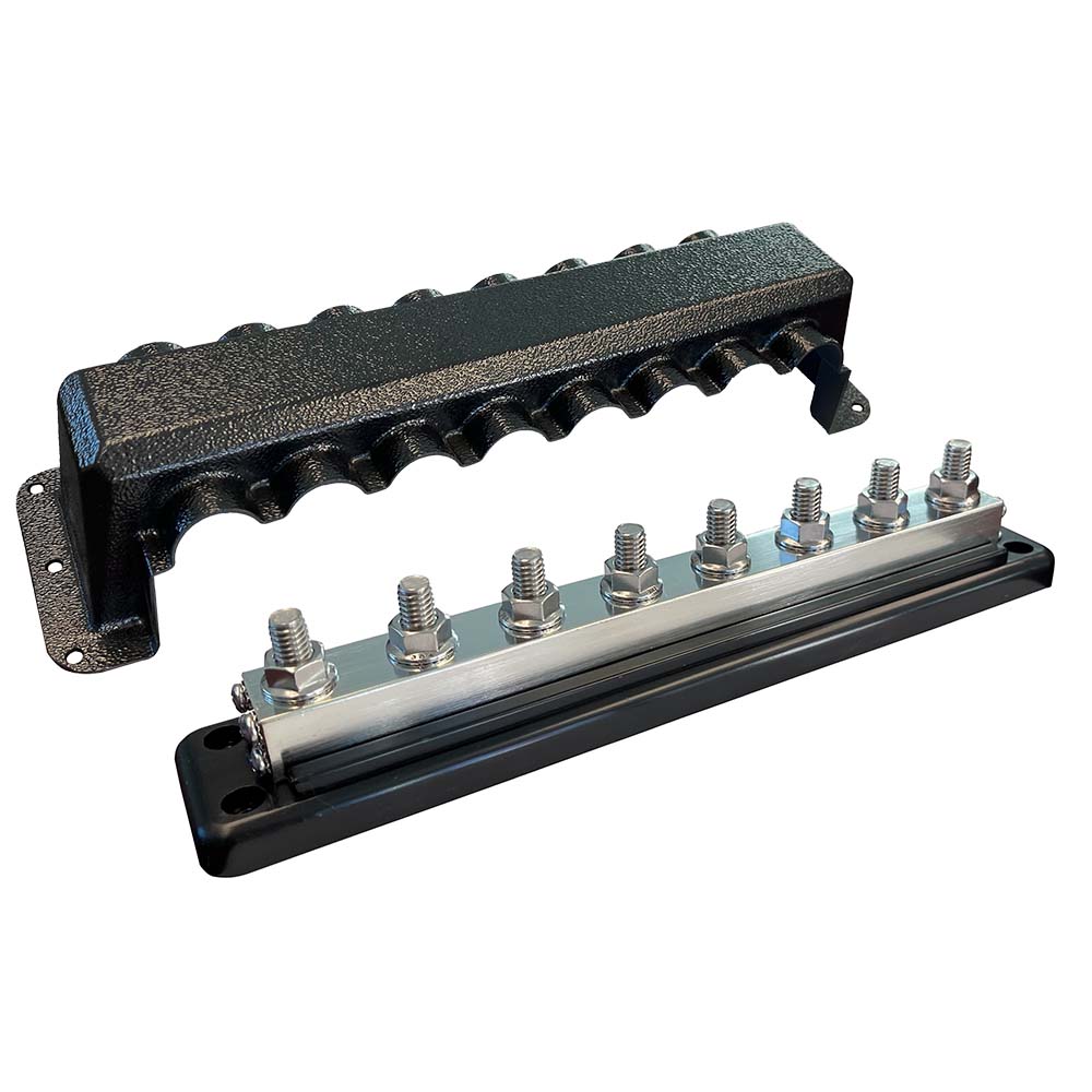 Victron Busbar 600A 8P  Cover 8X 3/8" Plus 8X M8 Terminals [VBB160080010] - BuoyMart.com  Busbars, Connectors & Insulators Victron Energy
