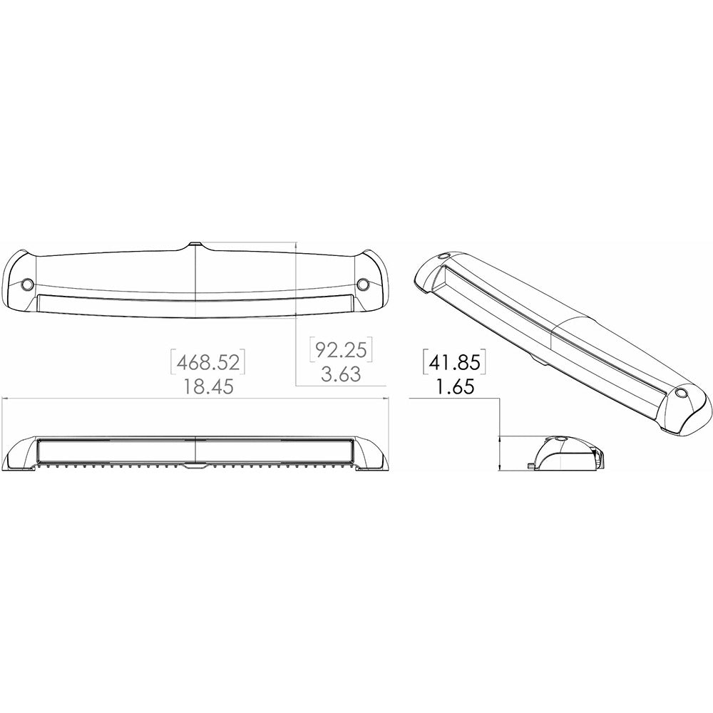 Lumitec Razor Light Bar - Flood - White Housing w/Inverted Logo Flush Mount [101590] - BuoyMart.com  Light Bars Lumitec