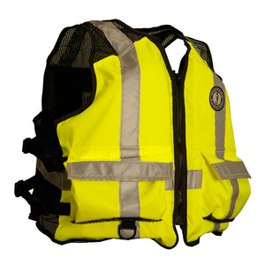 Mustang High Visibility Industrial Mesh Vest - Fluorescent Yellow/Green/Black - Small/Medium [MV1254T3-239-S/M-216] - BuoyMart.com  Personal Flotation Devices Mustang Survival