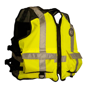 Mustang High Visibility Industrial Mesh Vest - Fluorescent Yellow/Green/Black - 4XL/5XL [MV1254T3-239-4XL/5XL-216] - BuoyMart.com  Personal Flotation Devices Mustang Survival