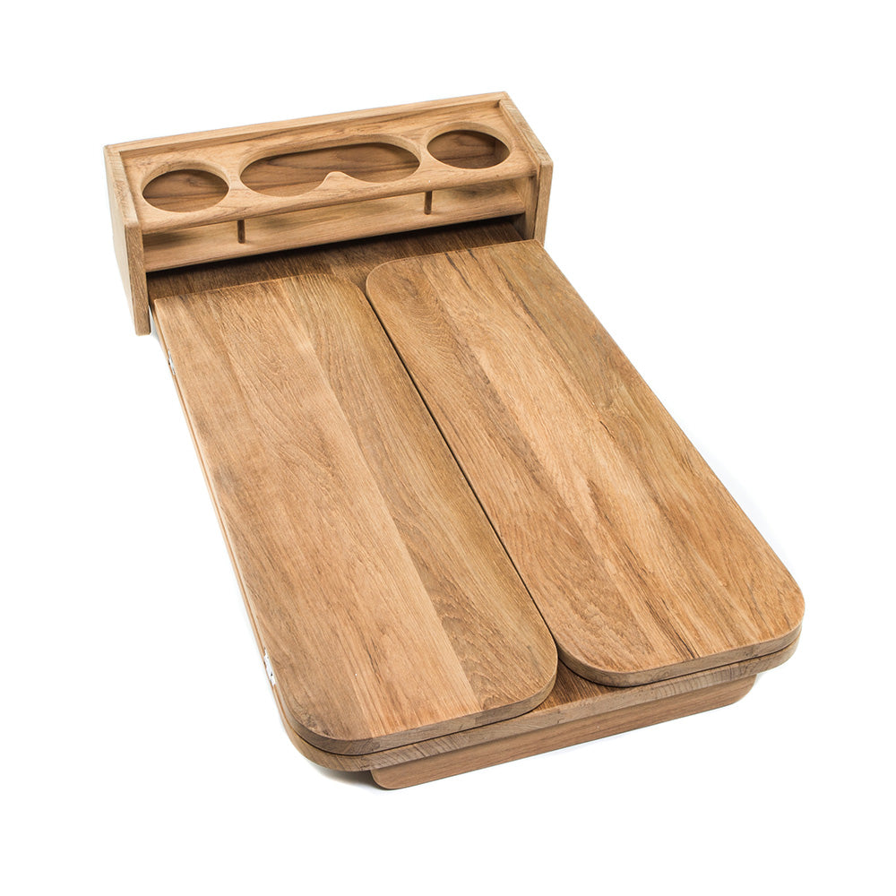 Whitecap Cockpit Table w/Folding Leaves  4 Cupholders - Teak [61392C] - BuoyMart.com  Teak Whitecap