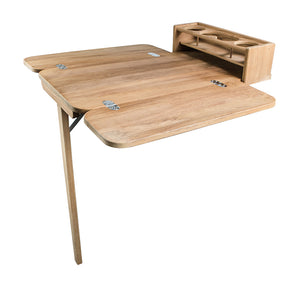 Whitecap Cockpit Table w/Folding Leaves  4 Cupholders - Teak [61392C] - BuoyMart.com  Teak Whitecap
